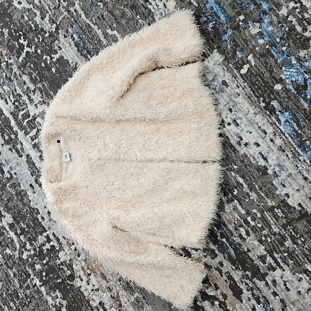 Cabi ivory fuzzy sherpa open lined jacket style 3024 - Picture 3 of 9